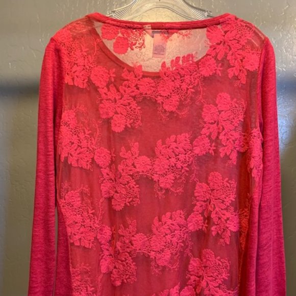 Sundance Tops - Sundance Red Long Sleeve Linen Top